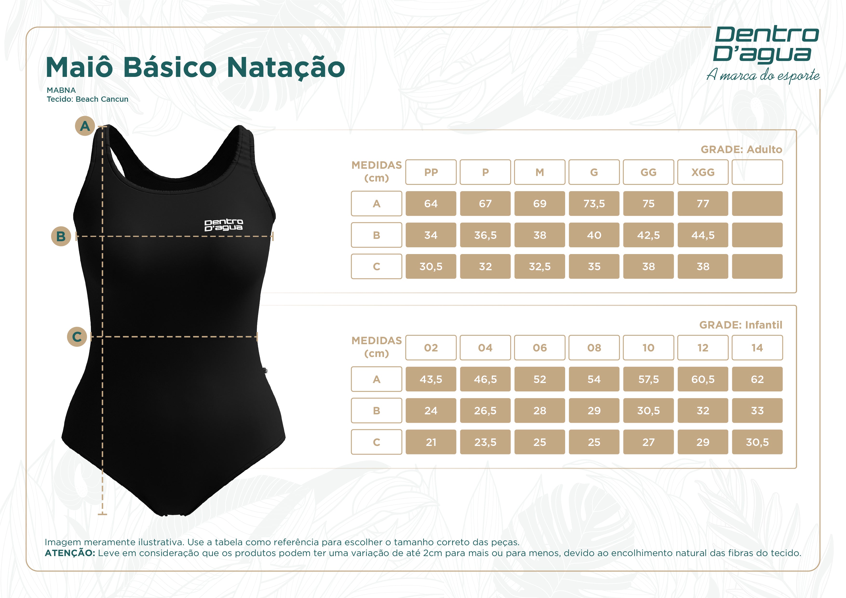 Maiô Básico Natação Juvenil